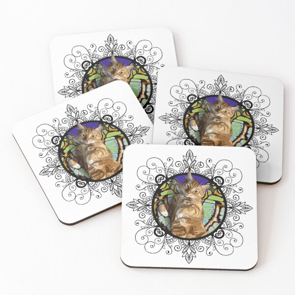 Item preview, Malachite Ginger Tabby Flitter Kitty in Ornate Frame designed and sold by Carleah Unique.