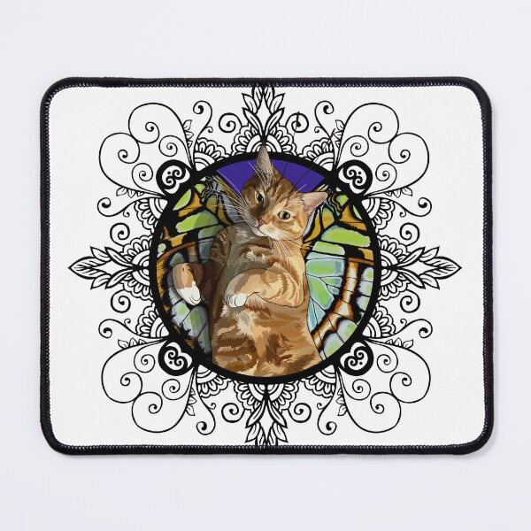 Item preview, Malachite Ginger Tabby Flitter Kitty in Ornate Frame designed and sold by Carleah Unique.