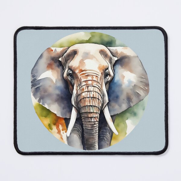 Item preview, Elephant Watercolor Circle Style AI Art designed and sold by LDJBlank.