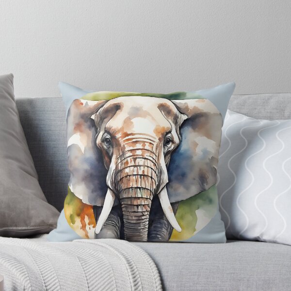 Item preview, Elephant Watercolor Circle Style AI Art designed and sold by LDJBlank.