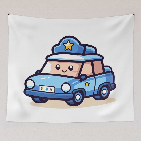 Item preview, Police Car | cute style designed and sold by ComicsFactory.