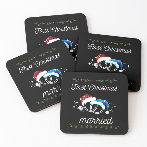 Item preview, First Christmas Married, Cute Gift for Wife or Husband designed and sold by MomLifeDesign.