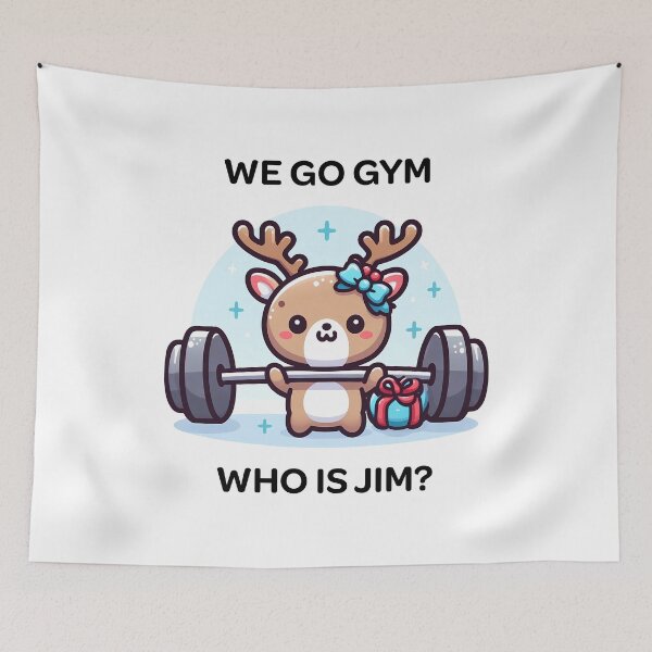 Item preview, We Go Gym Christmas Reindeer designed and sold by ArsiStrenght.