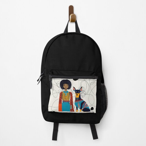 Item preview, Curly smiling girl with a dog. Сreative and eclectic vibe designed and sold by uliklo.