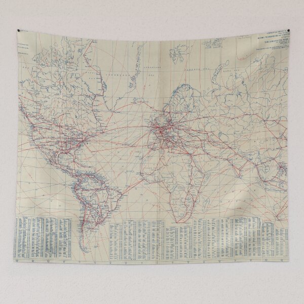 Item preview, Vintage World Air Travel Map (1919) designed and sold by BravuraMedia.