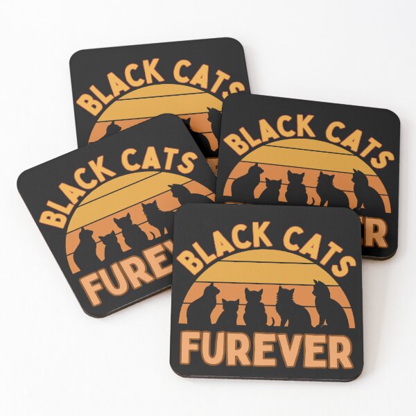 Item preview, Black cats furever celebration with sunset background designed and sold by Rosefurn.