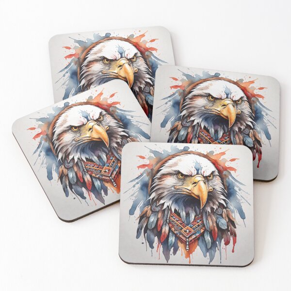 Item preview, Eagle tribal watercolor designed and sold by shokA Design.