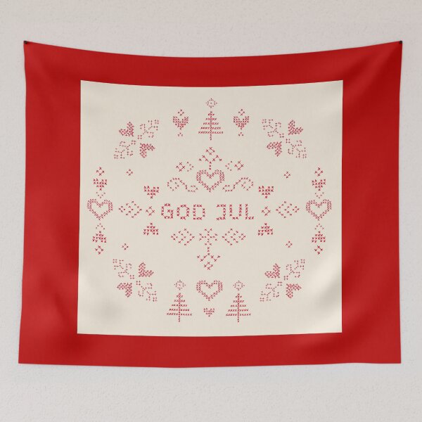 Item preview, God jul Christmas cross stitched pattern designed and sold by Goddessart.