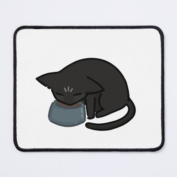 Item preview, Cute Silly Black Cat Eating designed and sold by CaliDraw.