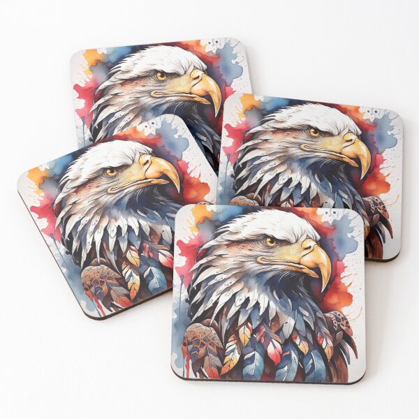 Item preview, Eagle tribal watercolor designed and sold by shokA Design.