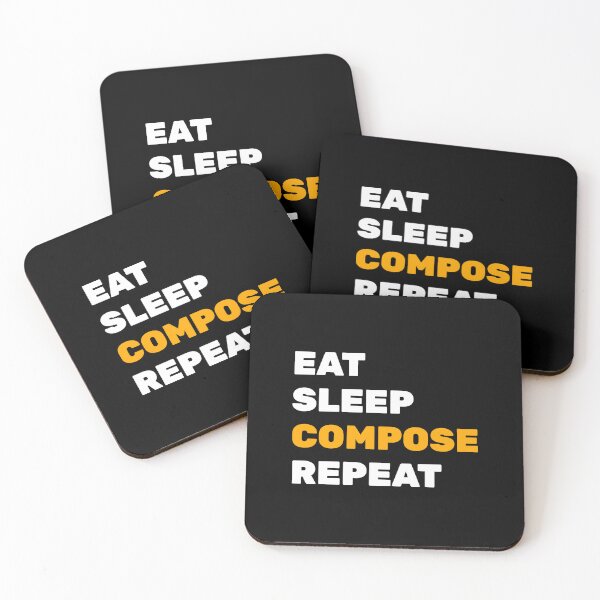 Item preview, Eat Sleep Compose Repeat - funny composer memes designed and sold by Inspirationmotivation.
