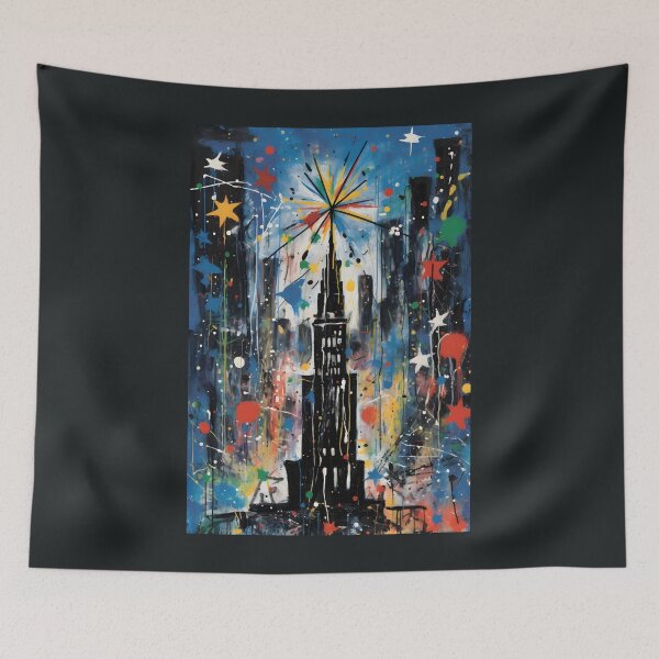 Item preview, Festive Canvases- Christmas Tree Rockefeller's Dynamic Radiance through Diverse Artistic Echoes designed and sold by OlfactoART Studio.