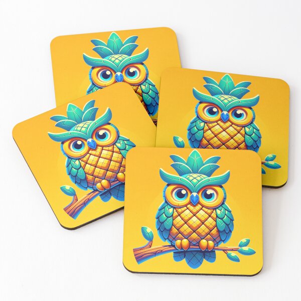 Item preview, Happy Pineapple Owl  designed and sold by CharmStudio.