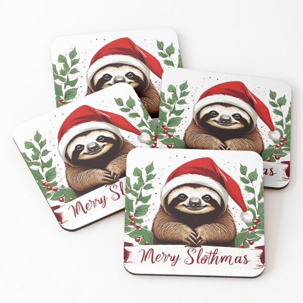 Item preview, Merry Slothmas  with Christmas Hat designed and sold by manbaito.
