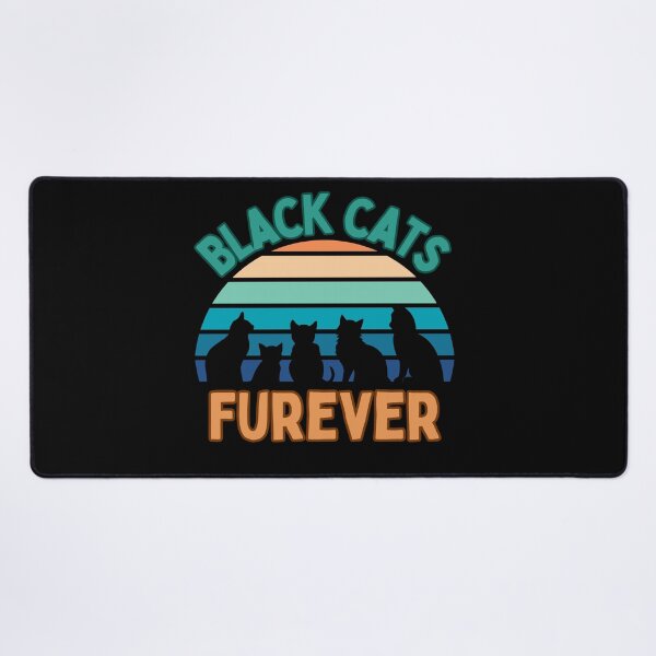 Item preview, Black cats furever celebration with retro sunset background designed and sold by Rosefurn.