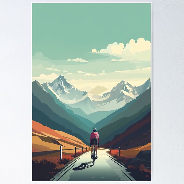 Item preview, Road Cyclist Mountain Peak Blue Skies designed and sold by Juliascutecornr.