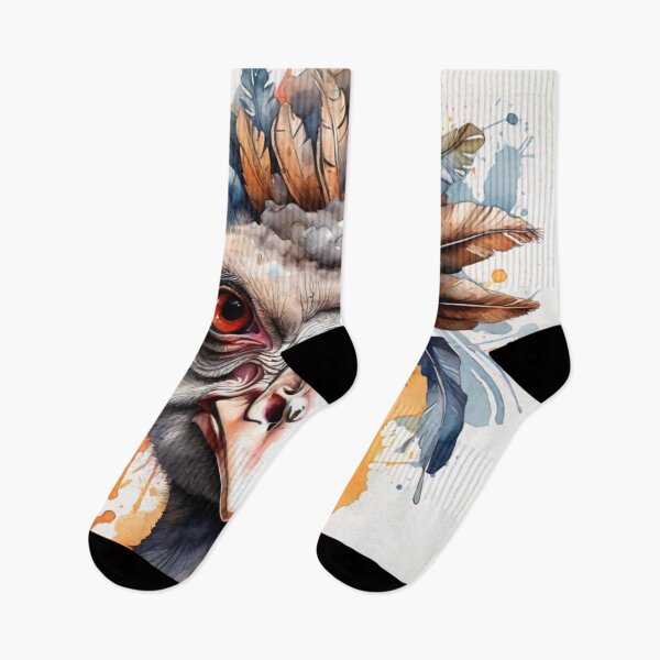 Item preview, Ostrich Bird tribal watercolor designed and sold by shokA Design.