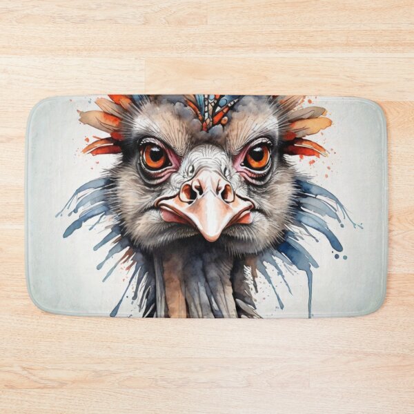 Item preview, Ostrich Bird tribal watercolor designed and sold by shokA Design.