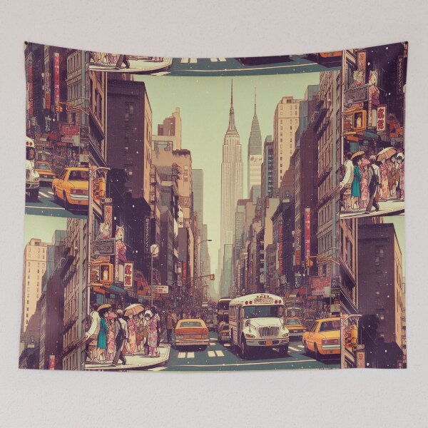 Item preview, Neo-Tokyo Dreamscape: A Fusion of NYC Grit and Anime Elegance designed and sold by UnrealQuake.