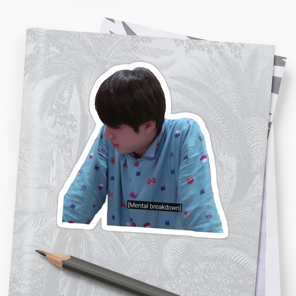  BTS  JIN mental breakdown meme  Sticker  by lyshoseok 