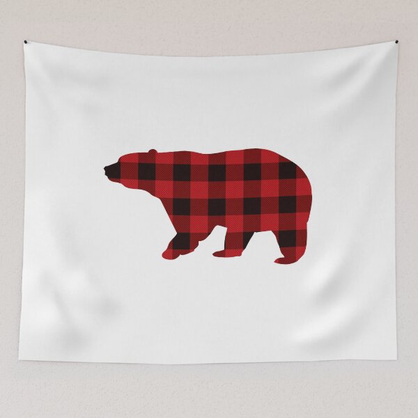 Item preview, ugliest Country Christmas Cottage Primitive lumberjack Buffalo Plaid Bear designed and sold by LEILA ART SPACE.