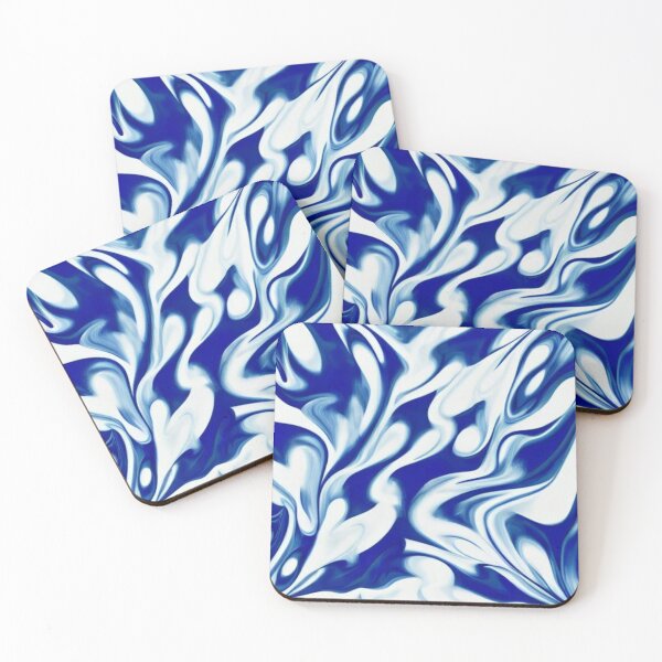 Item preview, Blue and White Abstract Swirls designed and sold by calibrit.