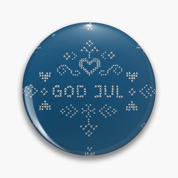 Item preview, God jul cross stitch on blue designed and sold by Goddessart.