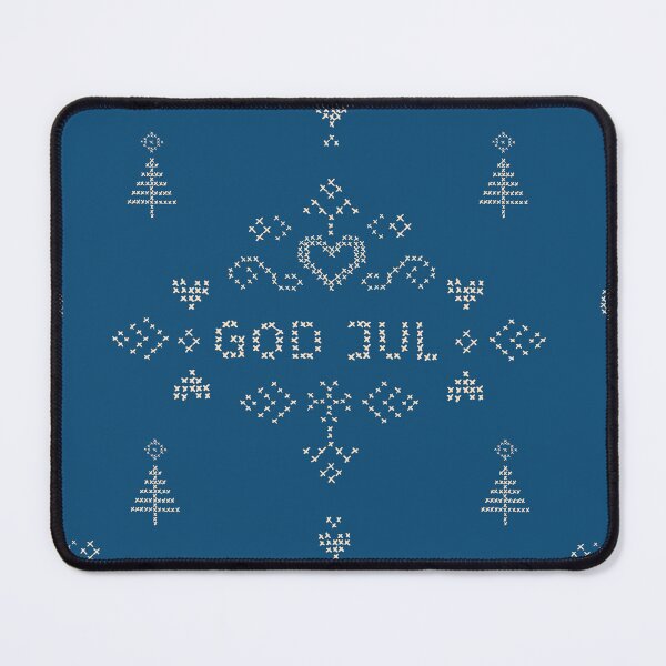 Item preview, God jul cross stitch on blue designed and sold by Goddessart.