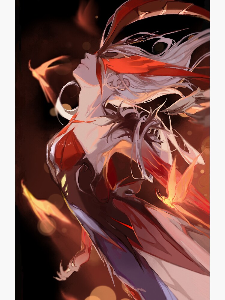 "Crimson Witch of Flames (Genshin Impact character fanart)" Sticker for Sale by Anastasiia Maron
