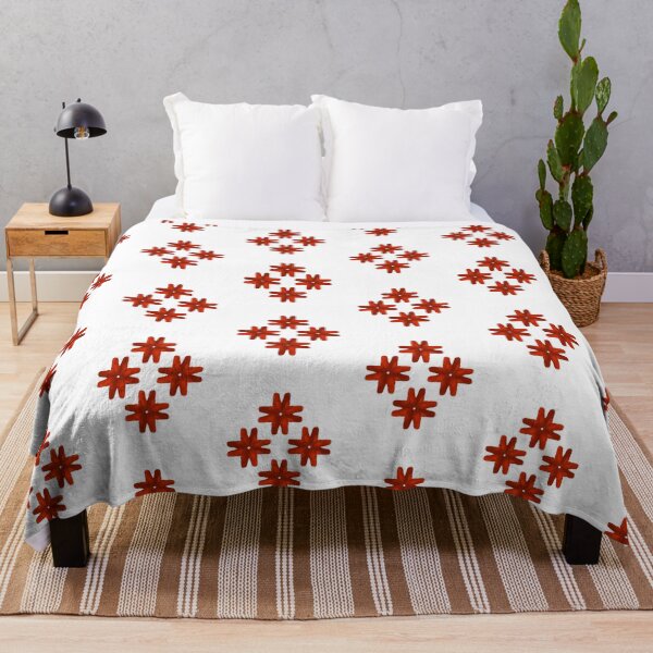 Item preview, Red flower pattern on white designed and sold by CushyNest.