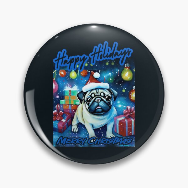 Item preview, Pug HAPPY HOLIDAYS 70 MERRY CHRISTMAS designed and sold by RedBluffTraders.
