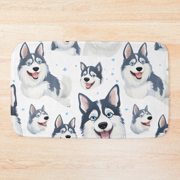 Item preview, Siberian husky cartoon and semless pattern concept. designed and sold by Whiteblueshop.