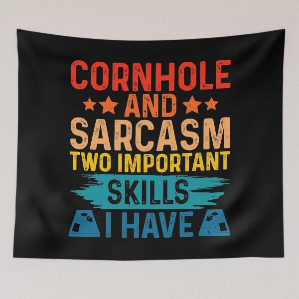 Item preview, Cornhole And Sarcasm Two Important Skills I Have Retro Design - Baggo Team Bean Bag Toss Game - Funny Cornhole Player Vintage designed and sold by naworas.