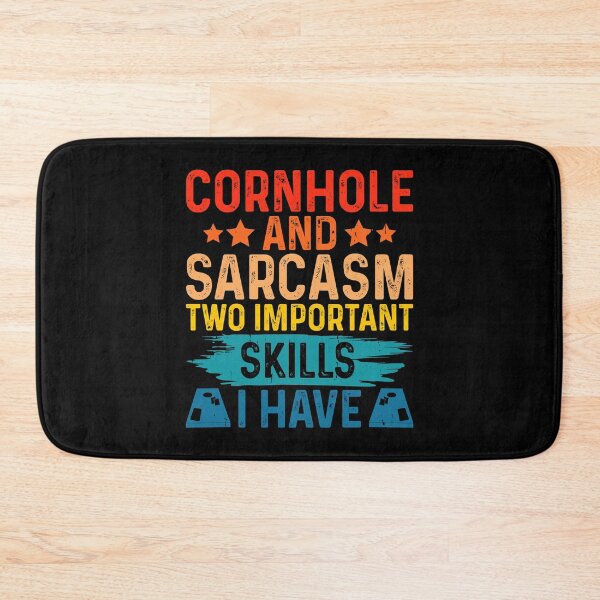 Item preview, Cornhole And Sarcasm Two Important Skills I Have Retro Design - Baggo Team Bean Bag Toss Game - Funny Cornhole Player Vintage designed and sold by naworas.