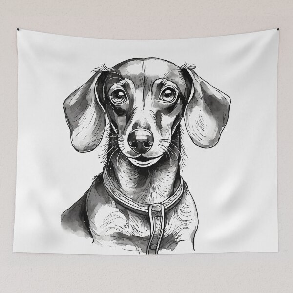 Item preview, Portrait of a Miniature Smooth Haired Dachshund designed and sold by SW-Graphics.