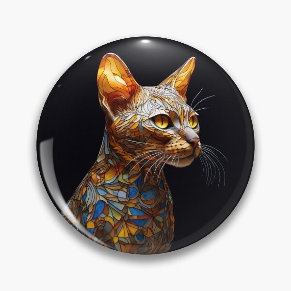 Item preview, Stained Glass Abyssinian kitten designed and sold by Viinde.