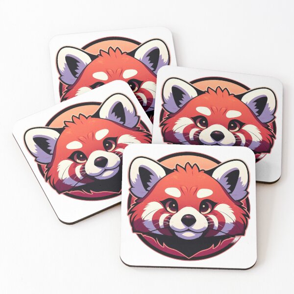 Item preview, Icono de pegatina peluda de panda rojo designed and sold by Evelyns-Furries.