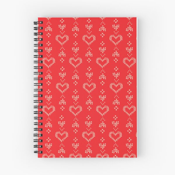 Item preview, White hearts on red Christmas cross stitch pattern designed and sold by Goddessart.