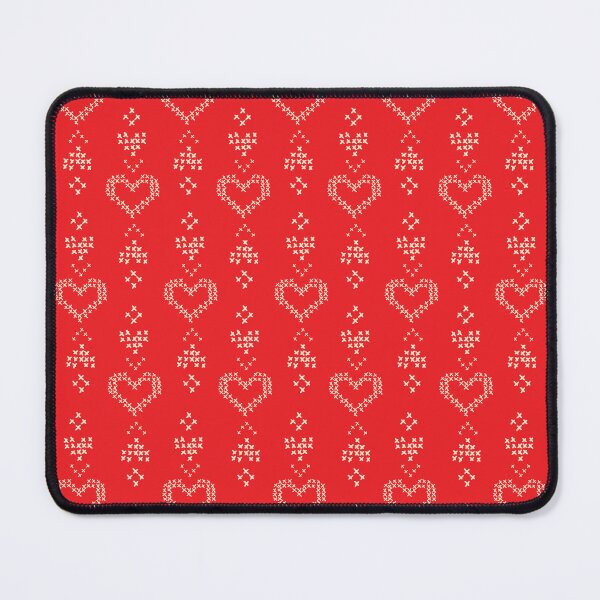 Item preview, White hearts on red Christmas cross stitch pattern designed and sold by Goddessart.