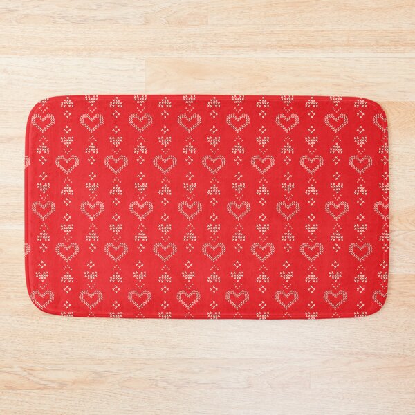Item preview, White hearts on red Christmas cross stitch pattern designed and sold by Goddessart.