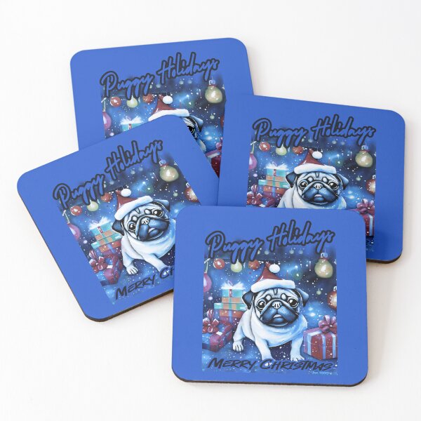 Item preview, Pug HAPPY HOLIDAYS 70 MERRY CHRISTMAS PUGGY HOLIDAYS designed and sold by RedBluffTraders.