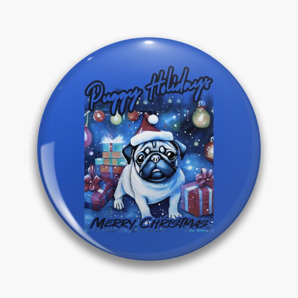 Item preview, Pug HAPPY HOLIDAYS 70 MERRY CHRISTMAS PUGGY HOLIDAYS designed and sold by RedBluffTraders.