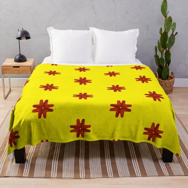 Item preview, Red flower on yellow designed and sold by CushyNest.