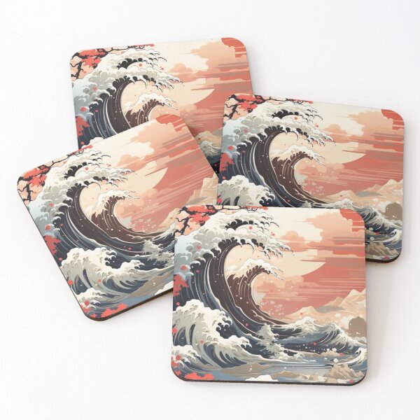 Item preview, A traditional Japanese sunrise with the waves designed and sold by Bekfles.