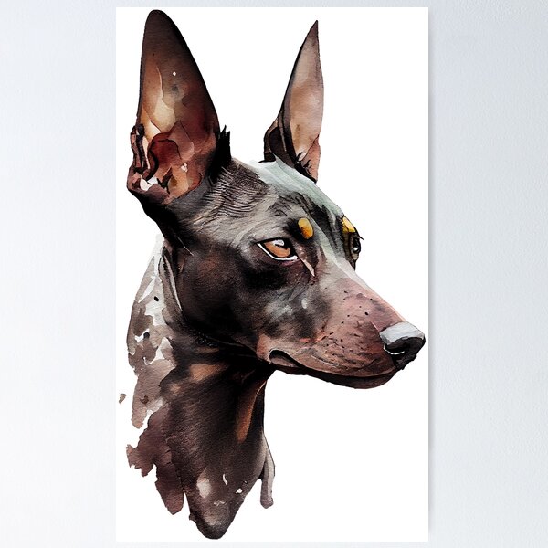 Vista previa del artículo con la obra «Xoloitzcuintli», diseñado y vendido por Peek-Designs.