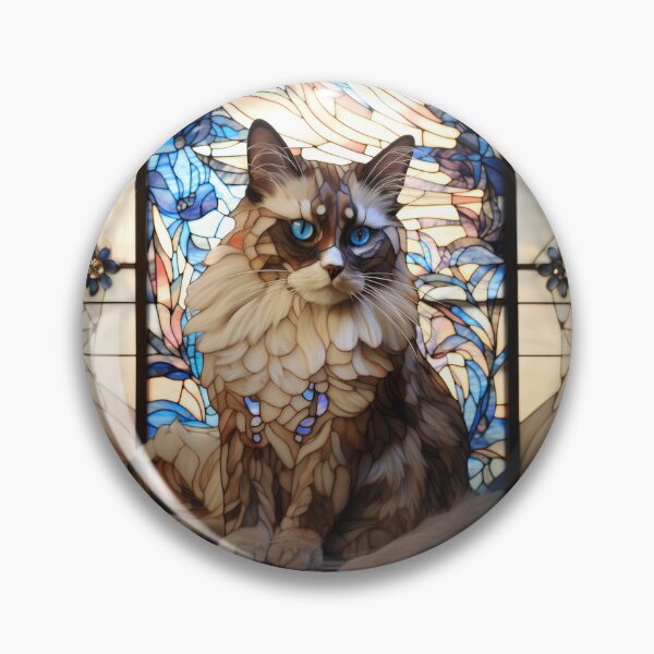 Item preview, Gato Ragdoll en vidrieras designed and sold by Viinde.