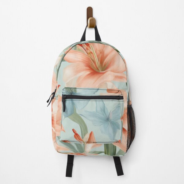 Item preview, Desert Lilies Flower in Gentle shades of Apricot Color and Pale Blue Intertwine designed and sold by UnitedColours.