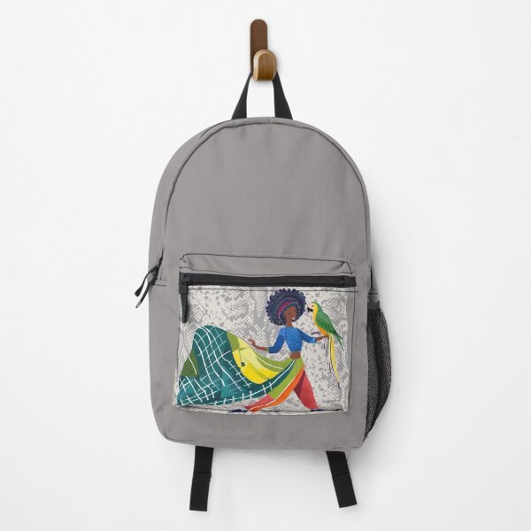 Item preview, Stylish smiling woman with a large green parrot designed and sold by uliklo.