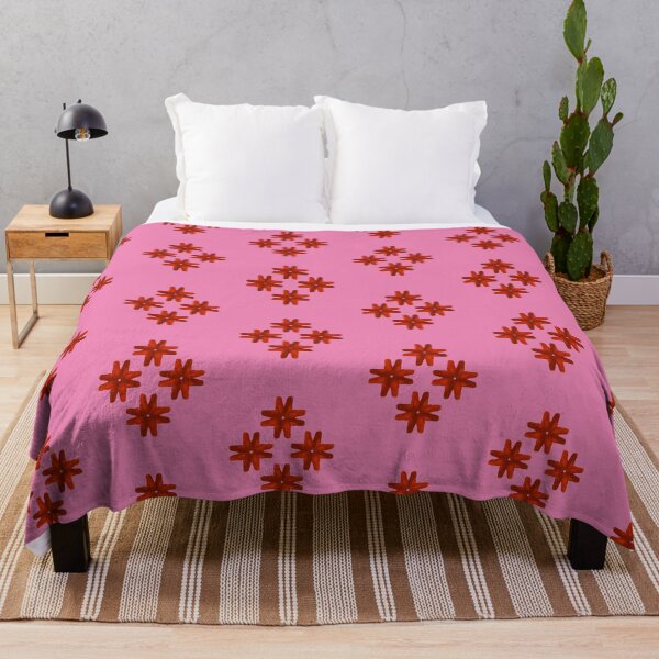 Item preview, Red flower pattern on pink designed and sold by CushyNest.