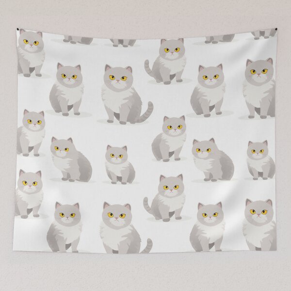 Item preview, Puppy British Shorthair Cat animation in Seamless pattern. designed and sold by Whiteblueshop.
